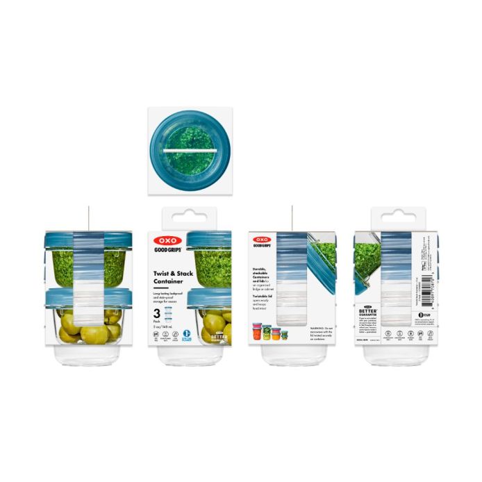 OXO オクソー ツイスト&スタックコンテナ 3ピース(148ml) ｜ OXO