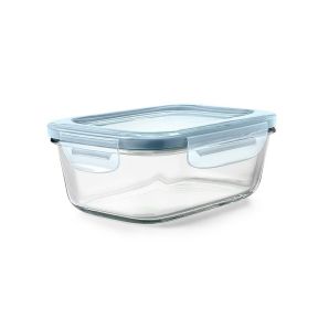 OXO オクソー スマートシールコンテナ (ガラス) ブルー レクタングル-0.8L